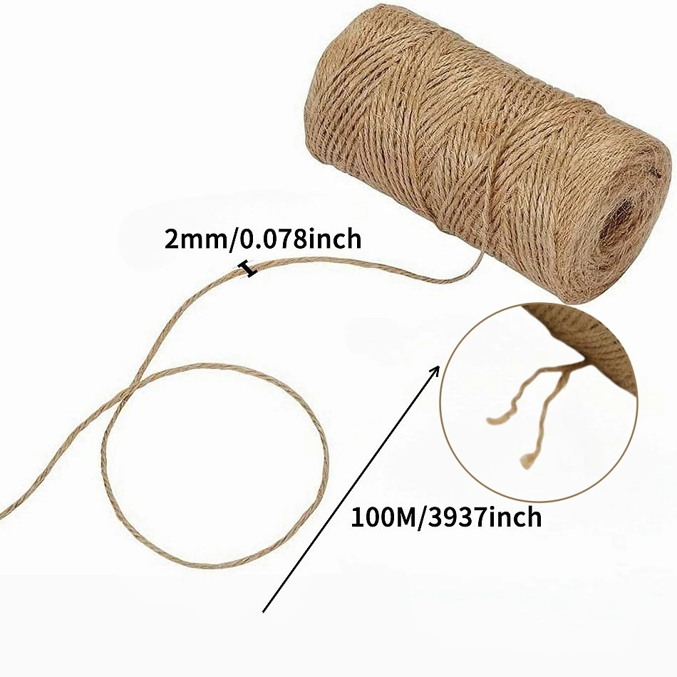 Natural Jute Twine 1mm 2mm 10M - огляд і ціна Natural Florist Supply