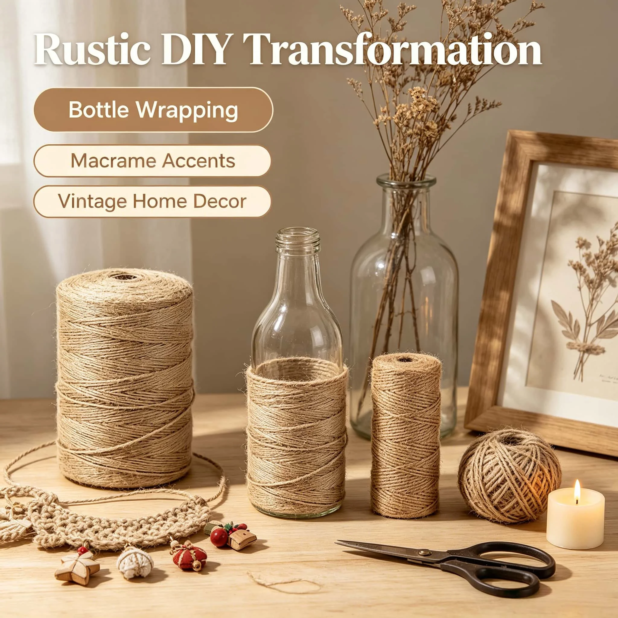 Natural Jute Twine 1mm 2mm 10M - огляд і ціна Natural Florist Supply
