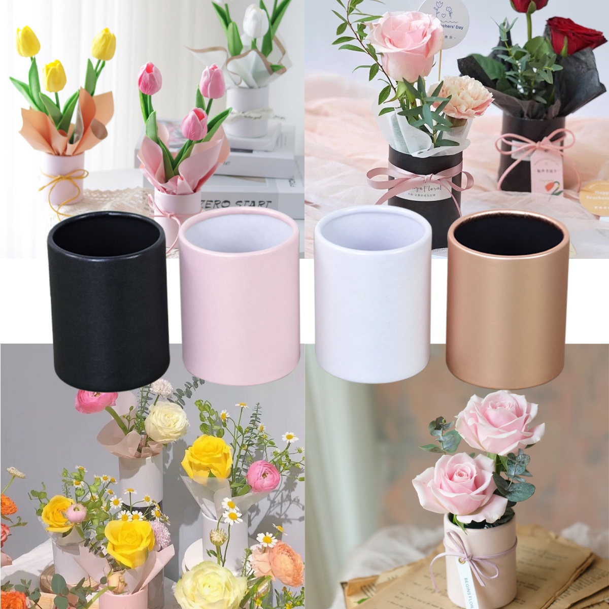 4pcs Mini Round Flower Box Gif - огляд і ціна Florist Supply Paper