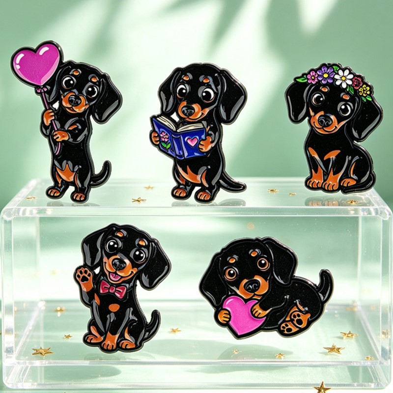 5pcs Cute Dachshund Enamel Pin - огляд і ціна Supply Florist