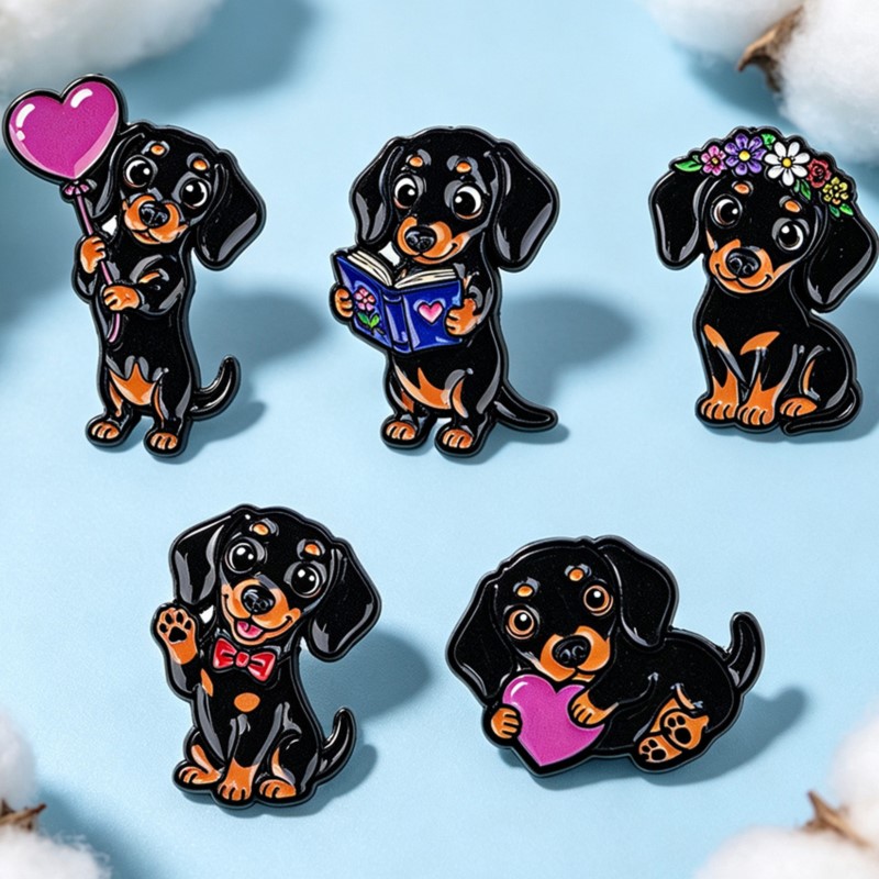5pcs Cute Dachshund Enamel Pin - огляд і ціна Supply Florist