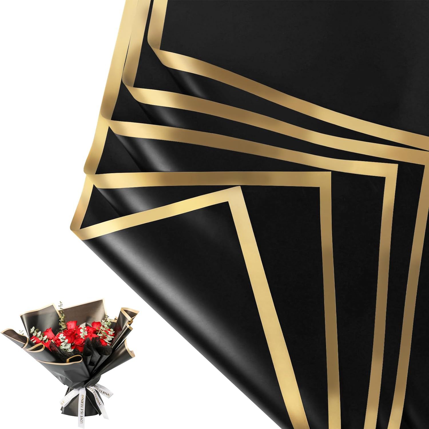 20 Sheets Gold Edge Waterproof - огляд і ціна Florist Supply Paper