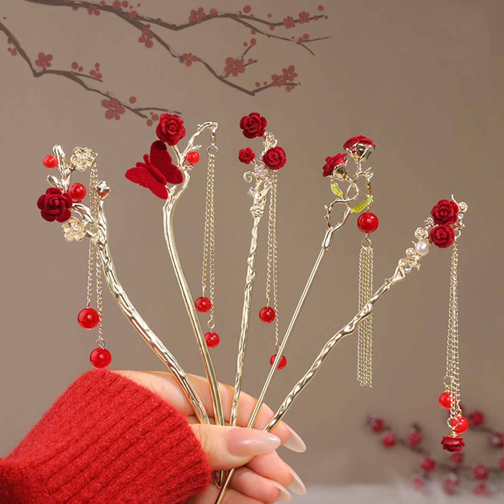 Chinese Style Rose Flower Hair - огляд і ціна Supply Florist