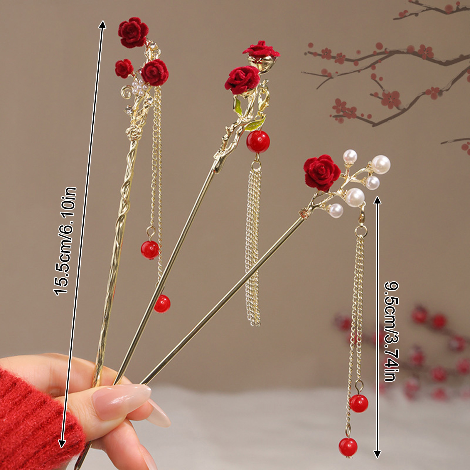Chinese Style Rose Flower Hair - огляд і ціна Supply Florist