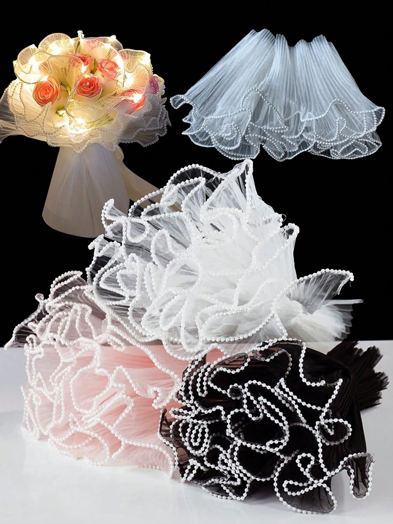 4Yards Faux Pearl Edge Flower  - огляд і ціна Florist Supply Paper